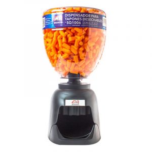 Dispensador MR SQ1006 para tapones auditivos montado en estación de seguridad