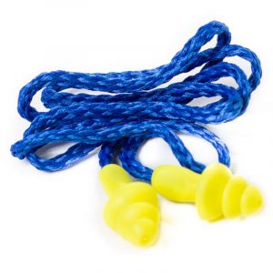 Detalle de los tapones auditivos MR con material suave y estructura de ajuste cómodo