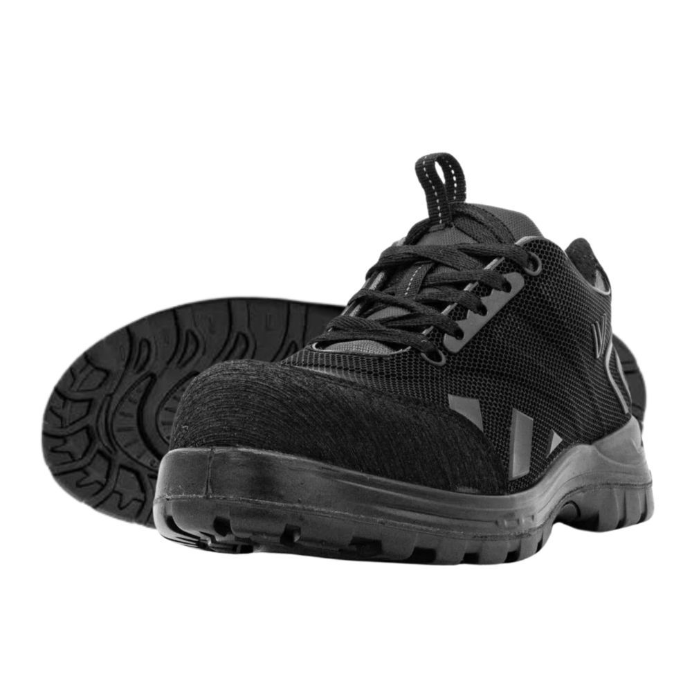 Tenis de seguridad industrial Nvg Negro con casquillo de policarbonato y diseño ergonómico